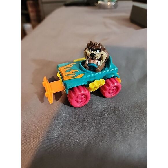 1992 WARNER BROS. TAZ‎ TASMANIAN DEVIL MCDONALDS HAPPY MEAL TOY CAR JEEP - Picture 1 of 4